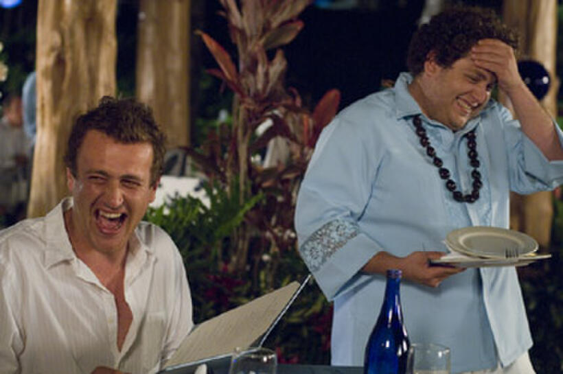 Jason Segel and Jonah Hill on the set of "Forgetting Sarah Marshall."